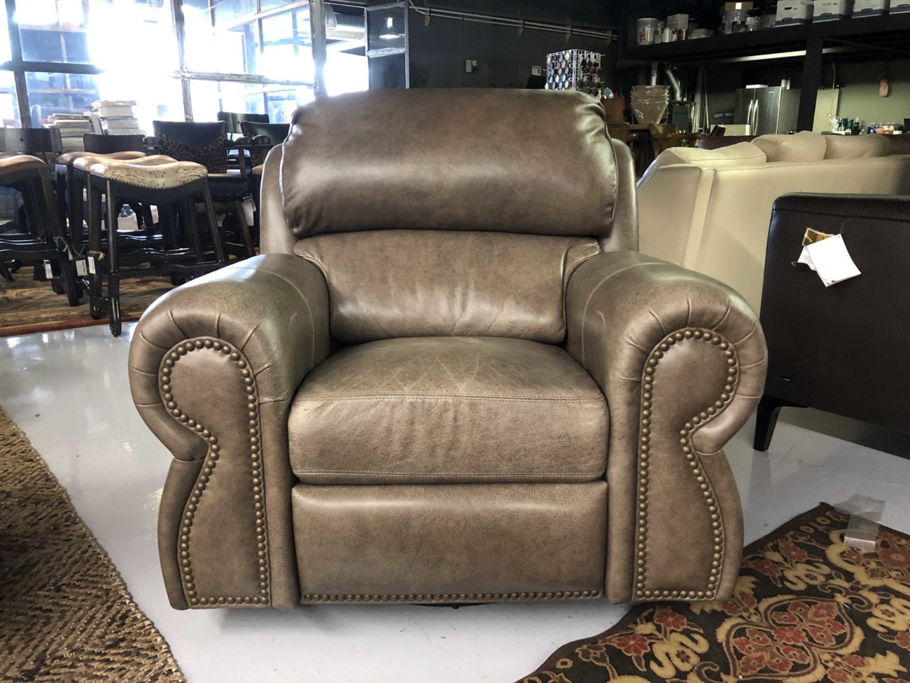 cordova leather small recliner sofa chocolate